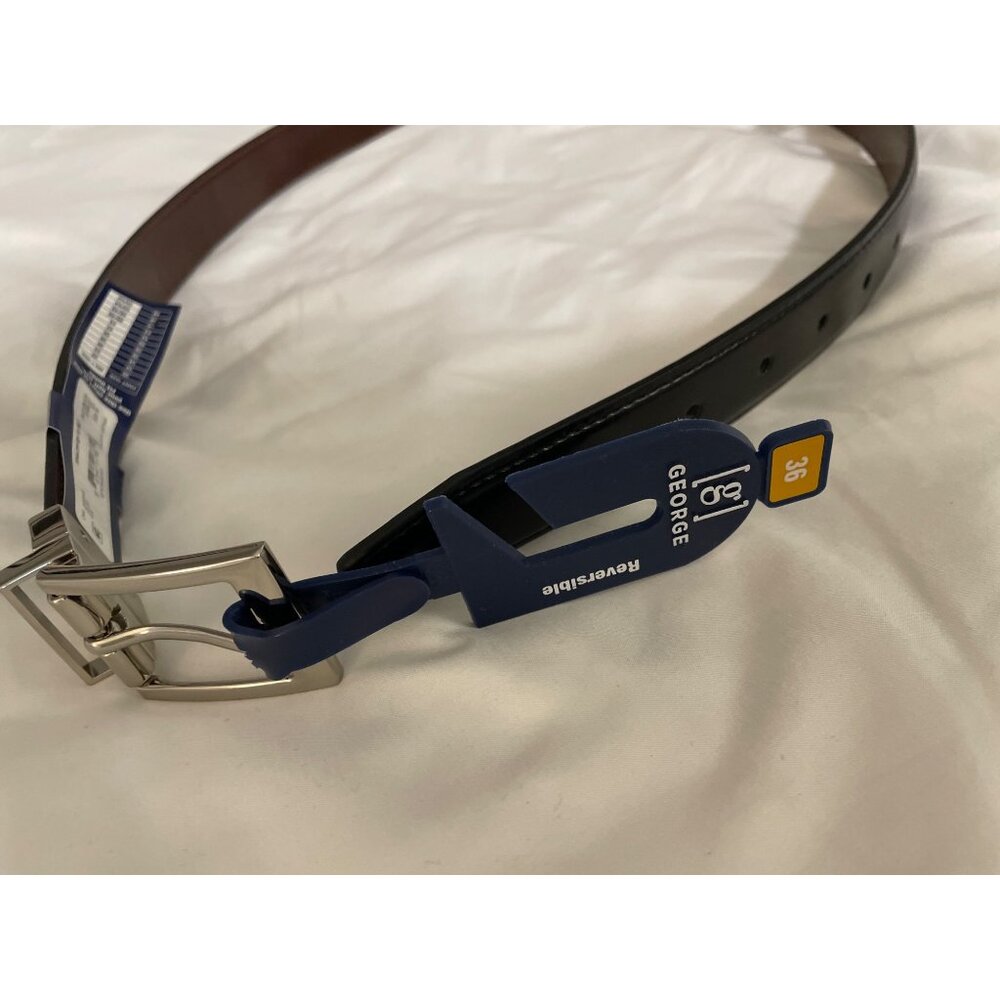 George Reversible Leather Belt Black/Brown Size 36 For Men